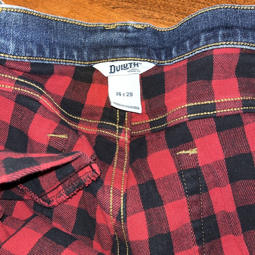 Duluth Trading Flannel Lined Jeans womens 14 x 29 Blue Denim daily straight leg - Picture 2 of 4